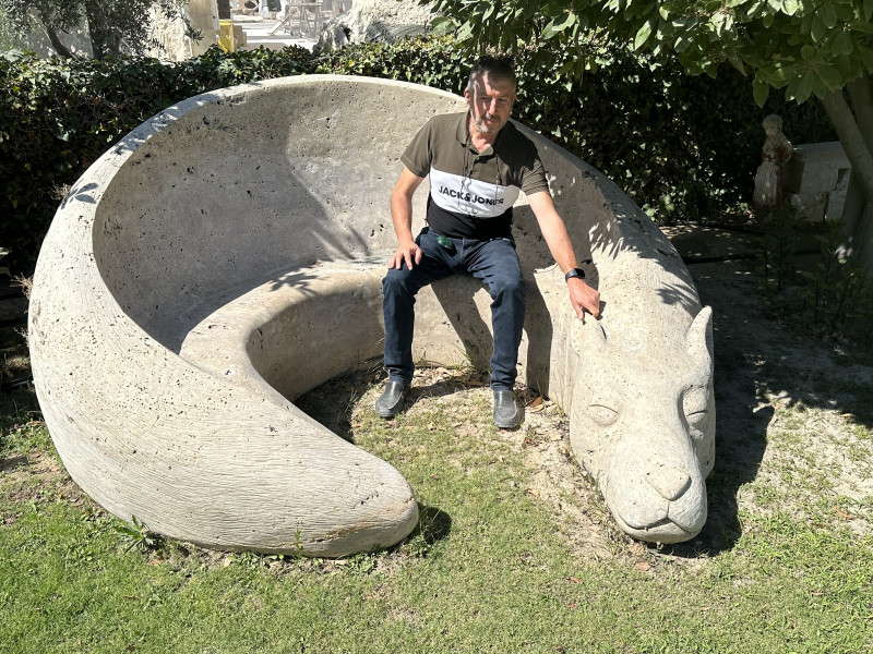 fox bench sculpture